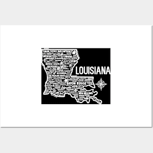 Louisiana Map Posters and Art